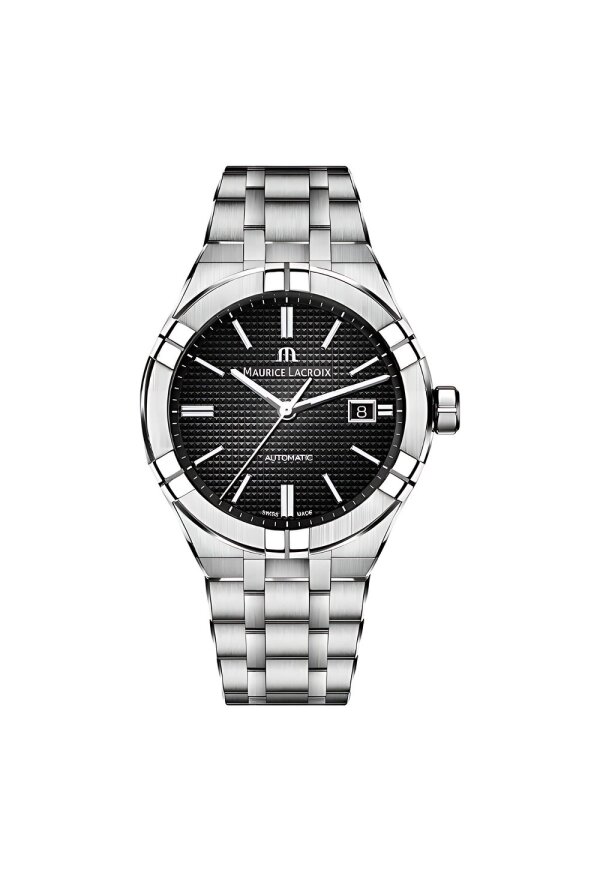 Maurice Lacroix AIKON Automatic Date 42 mm Herrenuhr Schwarz AI6008-SS002-330-1