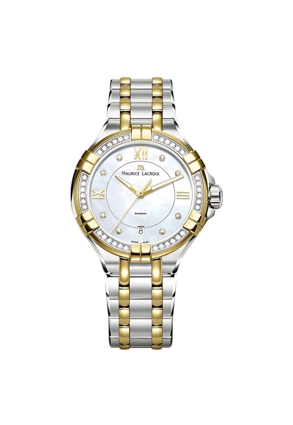Maurice Lacroix AIKON Ladies Diamonds 35 mm Perlmutt Gold/Edelstahl AI1006-DY503-171-1