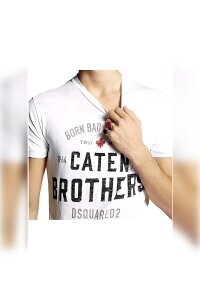 Dsquared2 Caten Brothers T-Shirt Herren Weiß