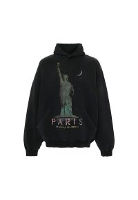 Balenciaga Paris Liberty distressed Hoodie Schwarz Herren