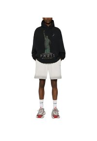 Balenciaga Paris Liberty distressed Hoodie Schwarz Herren