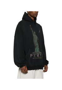 Balenciaga Paris Liberty distressed Hoodie Schwarz Herren