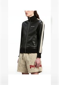 Palm Angels Lederjacke in schwarz