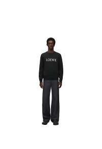 LOEWE Baumwoll Sweater Schwarz Herren