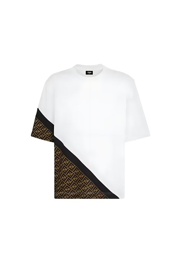 Fendi Diagonal T-Shirt Weiß Herren