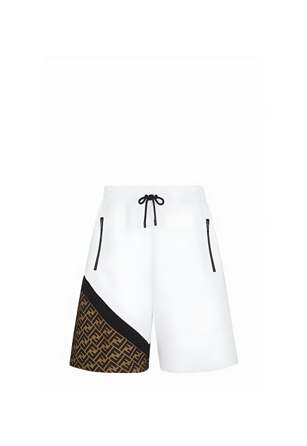 Fendi Diagonal Bermudashorts Herren weiß mit Logoprint