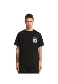Off-White T-Shirt mit "23"-Stickerei Schwarz...