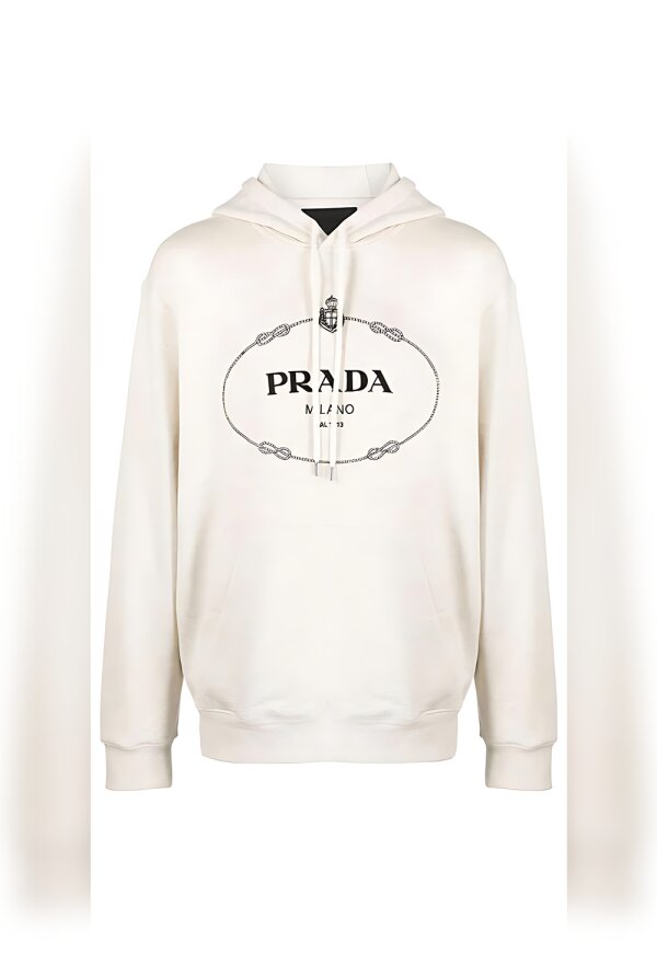 Prada Hoodie mit Logo-Print  Weiß Herren