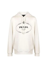 Prada Hoodie mit Logo Print  Weiß Herren