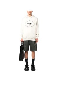 Prada Hoodie mit Logo Print  Weiß Herren