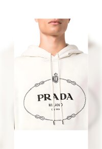 Prada Hoodie mit Logo-Print  Weiß Herren