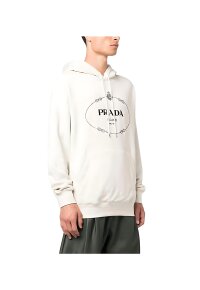 Prada Hoodie mit Logo-Print  Weiß Herren