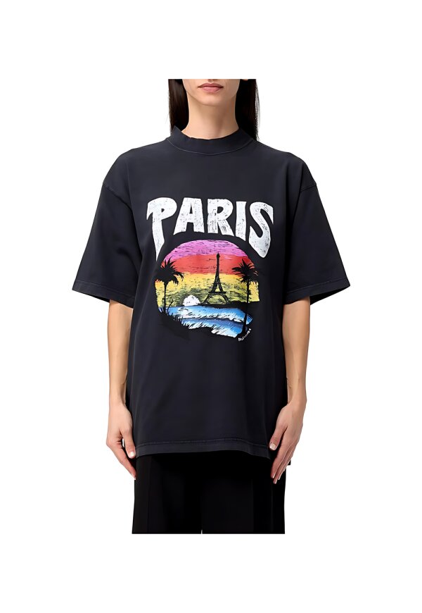 Balenciaga Tropical T-Shirt in Schwarz