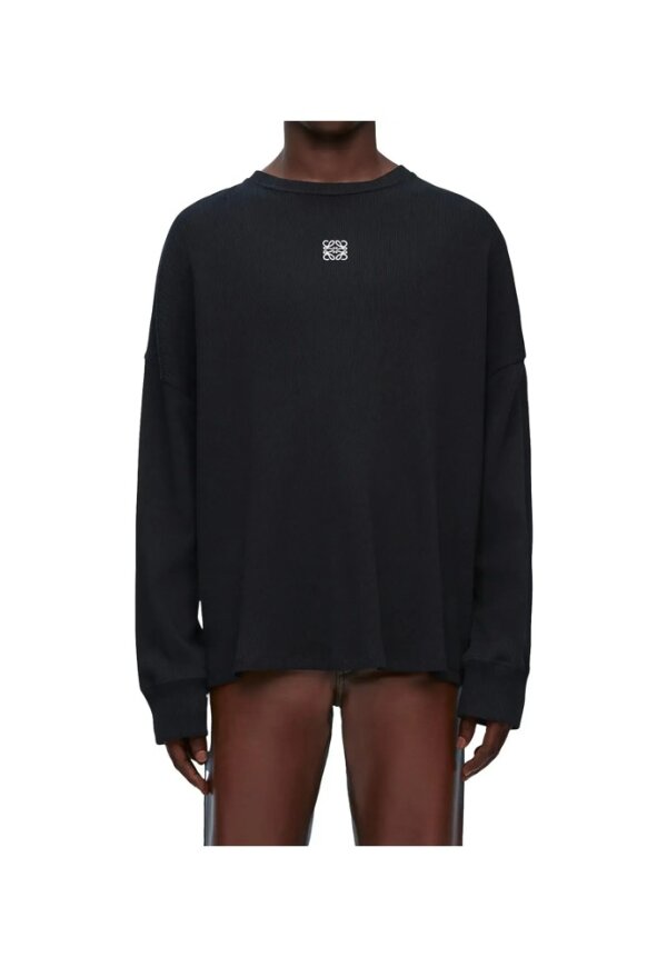 LOEWE Oversize langarm T-Shirt Schwarz Herren