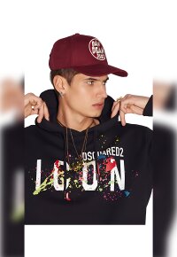 Dsquared2 Icon Splash Hoodie Schwarz Herren