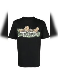 AMIRI Cheetah Logo Print T-Shirt Schwarz Herren