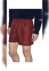 Gucci Badehose GG Logo Print Rot Herren