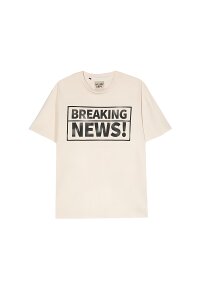 Gallery Dept. Breaking News Logo T Shirt Beige Unisex