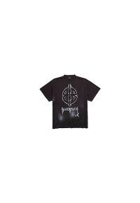 Balenciaga Metal Stencil Oversized T Shirt Schwarz Unisex