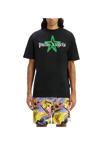 Palm Angels Sternmotiv Logo T-Shirt Schwarz Herren