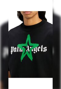 Palm Angels Sternmotiv Logo T-Shirt Schwarz Herren