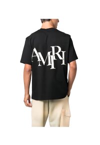 Amiri Logo Print T-Shirt Schwarz Herren