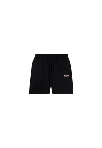 Balenciaga Logo Print Shorts Baumwolle Schwarz Herren