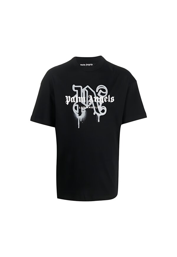 Palm Angels Los Angeles Monogram Print T-Shirt Schwarz Herren