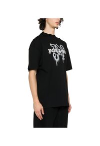 Palm Angels Los Angeles Monogram Print T-Shirt Schwarz Herren