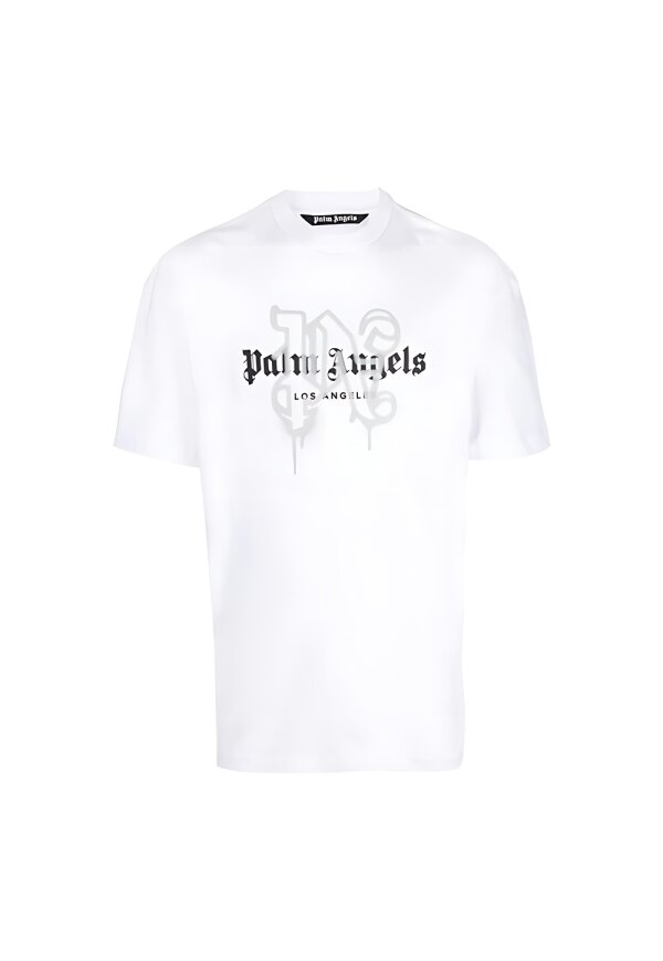 Palm Angels Los Angeles Monogram Print T-Shirt Weiß Herren