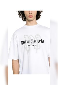 Palm Angels Los Angeles Monogram Print T-Shirt Weiß Herren