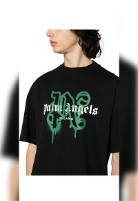 Palm Angels Milano Monogram Print T-Shirt Schwarz Herren