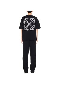 Off-White T-Shirt mit Tattoo Arrow-Stickerei Schwarz Herren