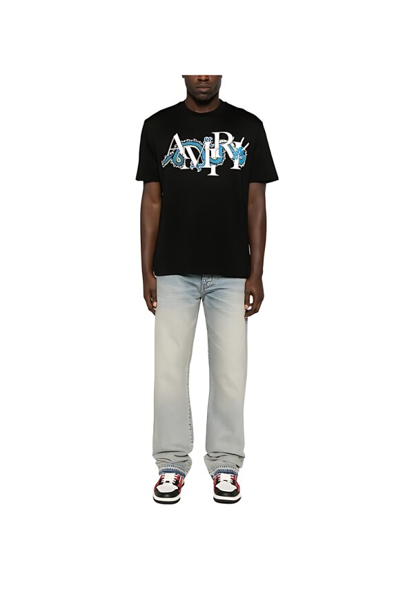 AMIRI T-Shirt mit Drachen-Print Schwarz Herren