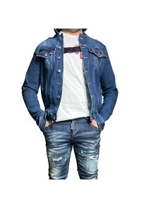 Dsquared2 ICON Logo Denim Jacke Blau Herren