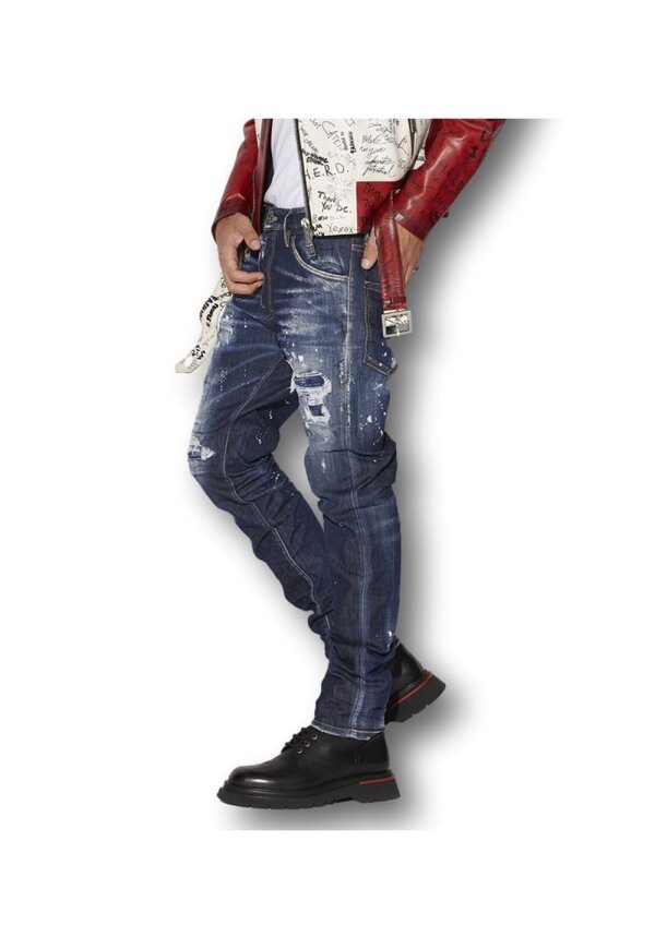 Dsquared2 Dark Ripped Bleach Jeans