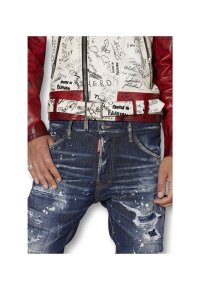 Dsquared2 Dark Ripped Bleach Jeans Herren blau