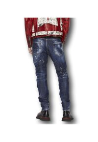 Dsquared2 Dark Ripped Bleach Jeans