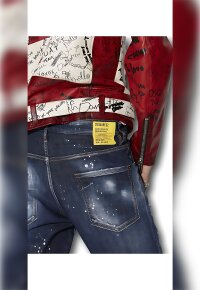 Dsquared2 Dark Ripped Bleach Jeans