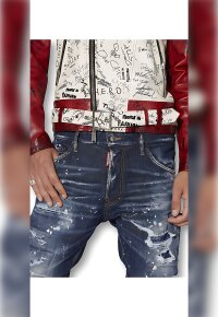 Dsquared2 Dark Ripped Bleach Jeans