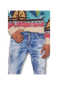 Dsquared2 Light Sandy Slash Wash Skatereans Blau Herren