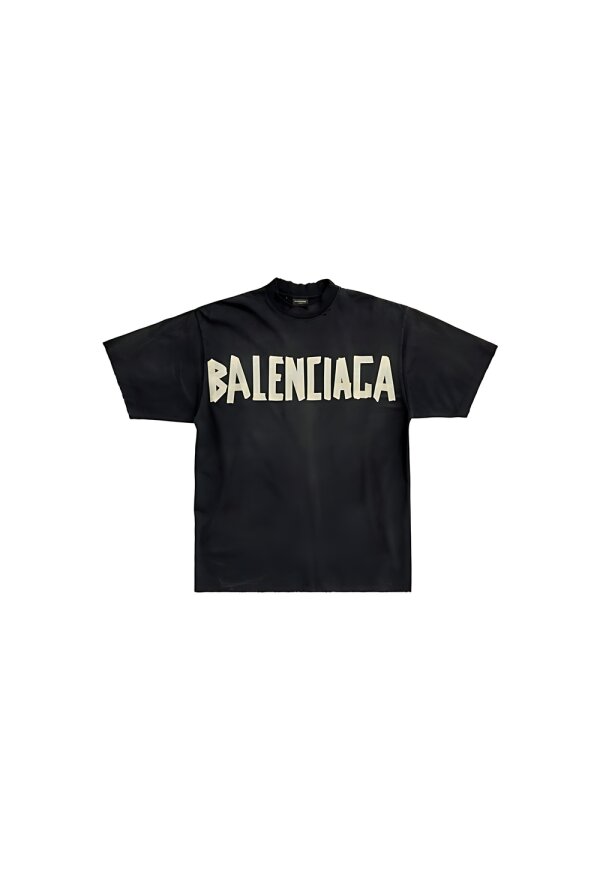 Balenciaga Tape Optik T-Shirt Schwarz Unisex XL