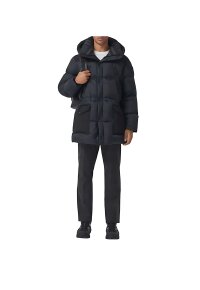 Burberry Daunenmantel mit Logo-Applikation Schwarz Herren
