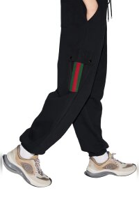 Gucci Jogginghose aus Baumwolljersey mit Web Schwarz Herren