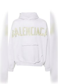 BALENCIAGA Tape Type Pullover Weiß Herren