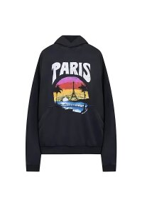Balenciaga Paris Tropical Hoodie Schwarz Damen