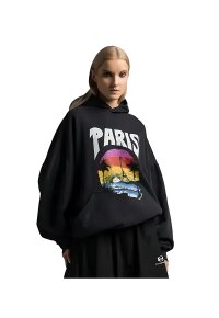 Balenciaga Paris Tropical Hoodie Schwarz Damen