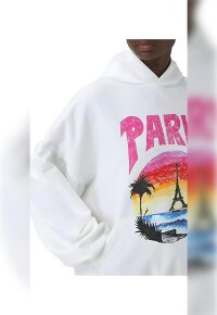 Balenciaga Paris Tropical Hoodie Weiß Herren