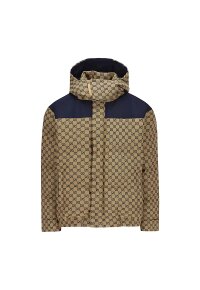 Gucci Logo Print Jacke Herren beige blau 715535Z8A52