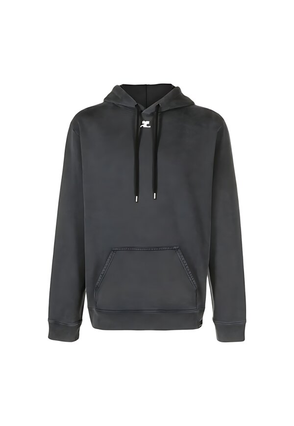 Courrèges  bestickter Pullover mit Stone-Wash-Effekt Herren Schwarz